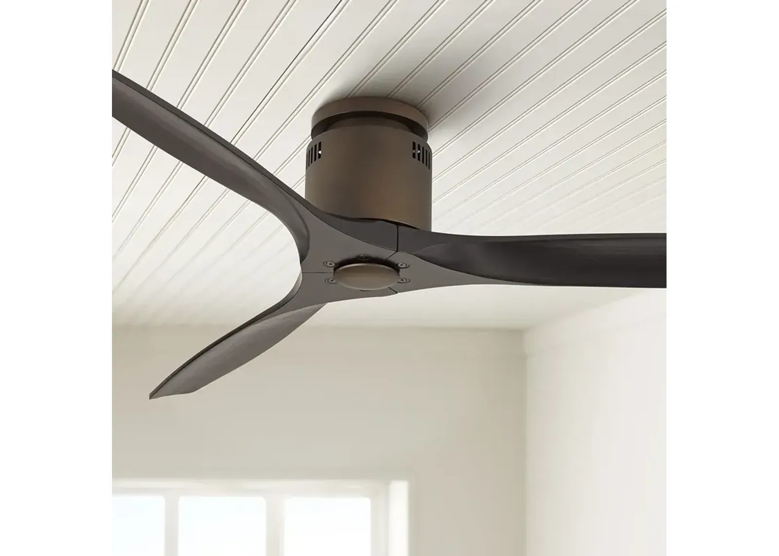 52" Windspun Bronze and Black DC Hugger Ceiling Fan with Remote