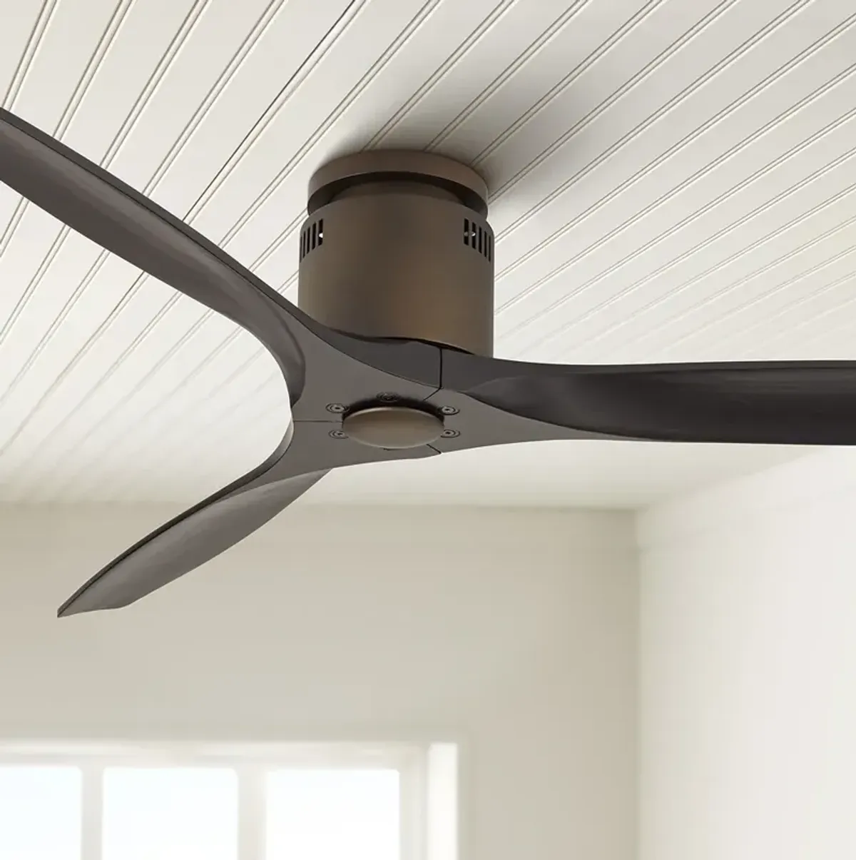 52" Windspun Bronze and Black DC Hugger Ceiling Fan with Remote