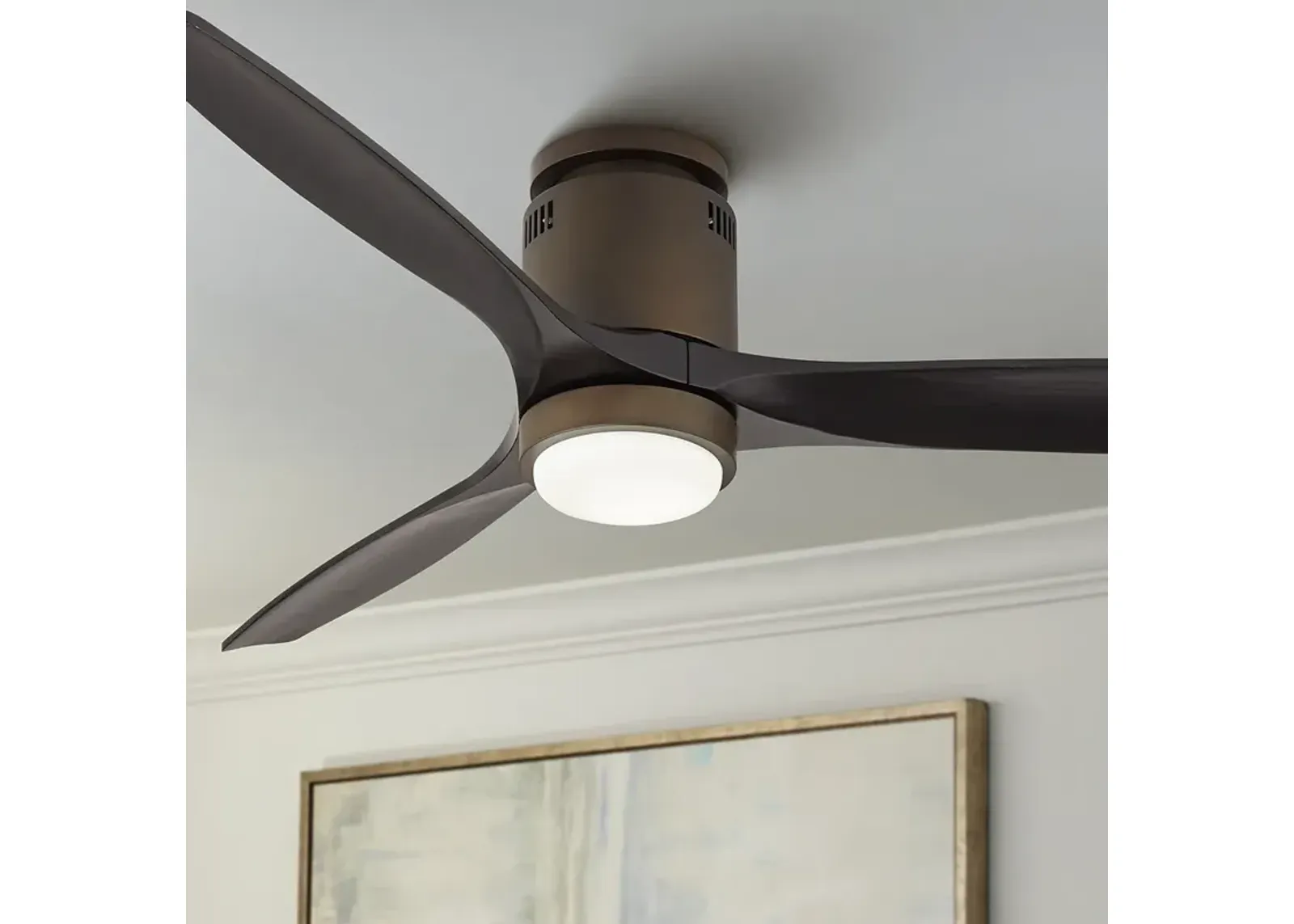 52" Casa Vieja Windspun Bronze Black LED Hugger Fan with Remote