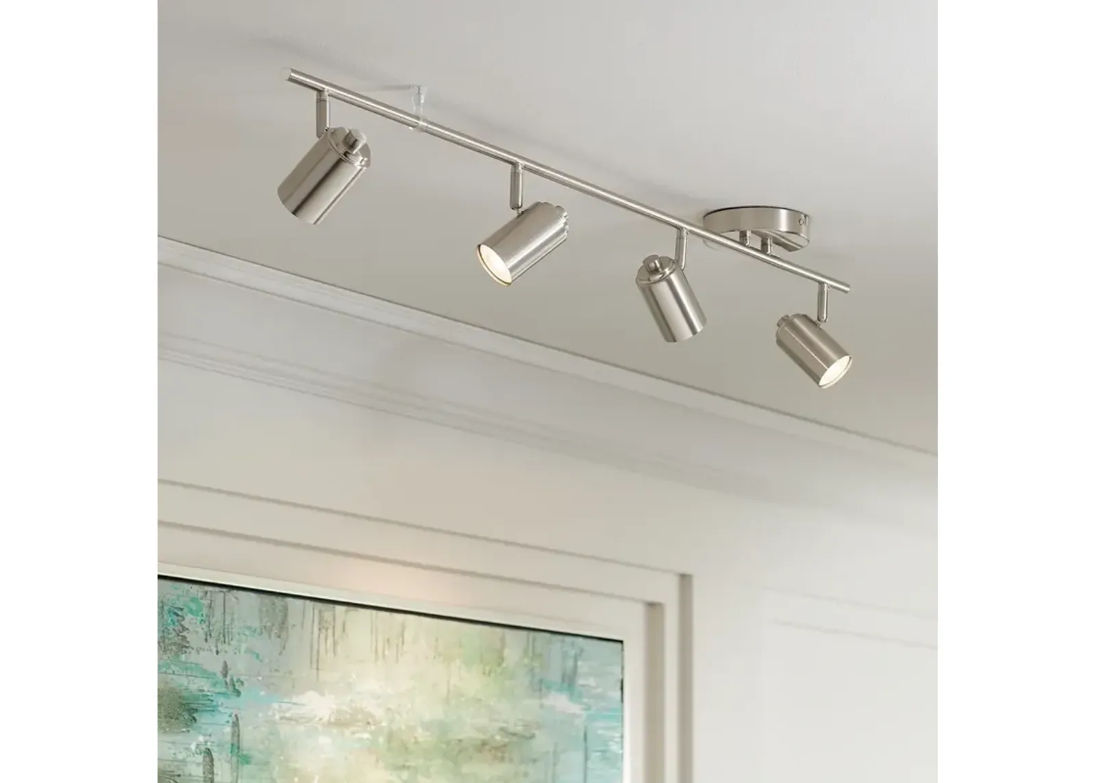 Pro Track Vester 4-Light Brushed Nickel LED Wall or Ceiling Track Fixture