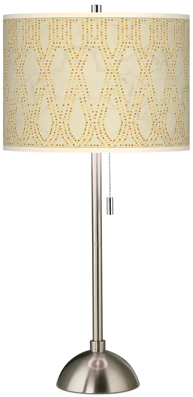 Roman Pebbles Giclee Brushed Nickel Table Lamp