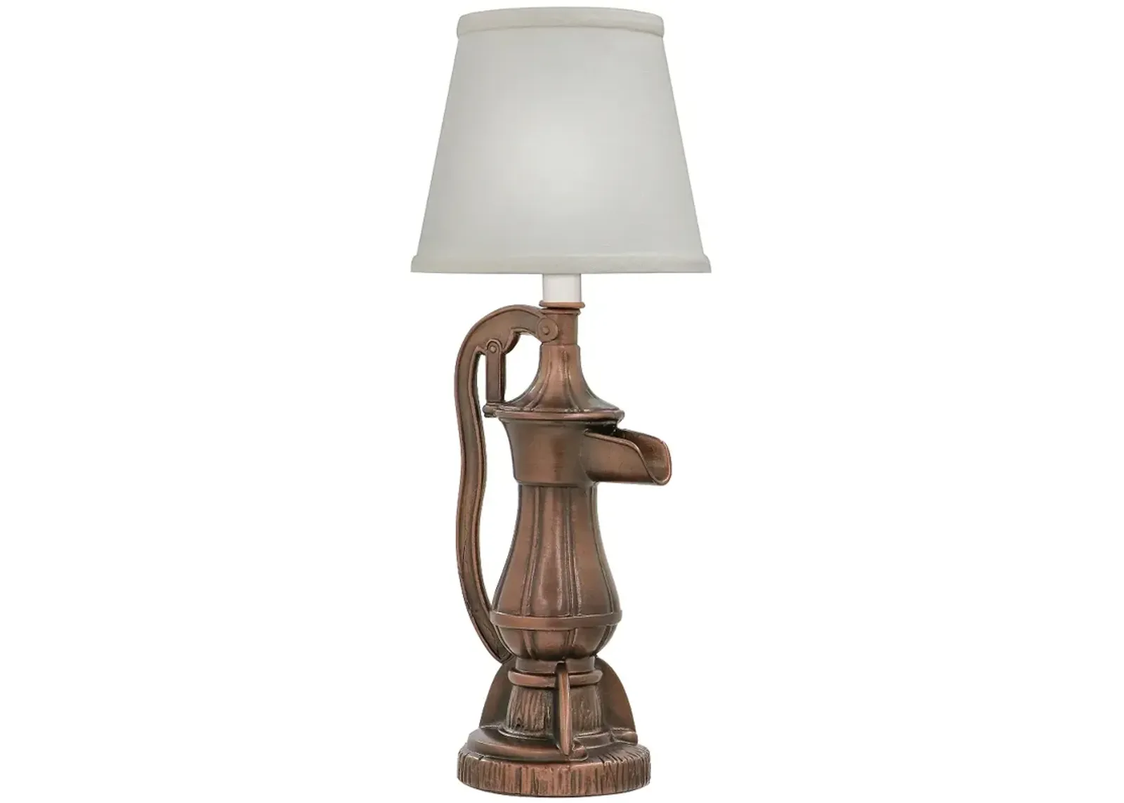 Stiffel Garn 16" High Antique Old Bronze Pump Handle Accent Table Lamp