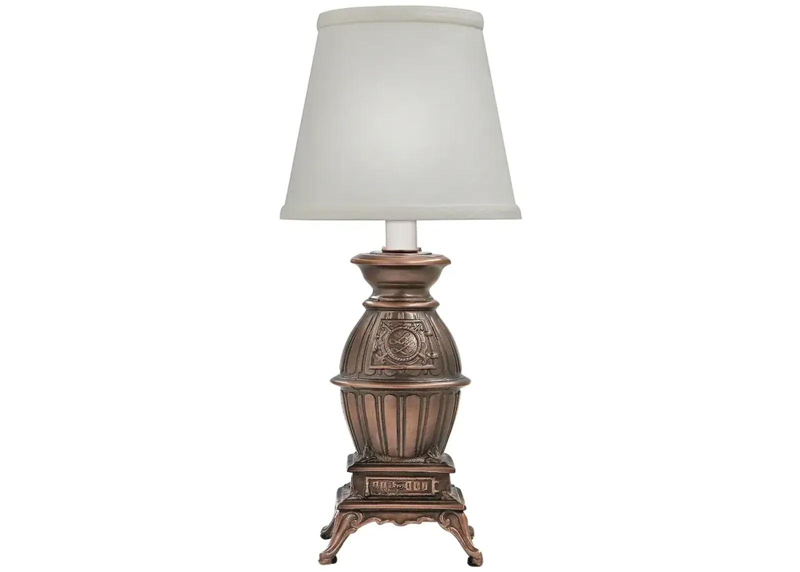 Stiffel Verna 14" Antique Bronze Pot-Bellied Stove Accent Table Lamp