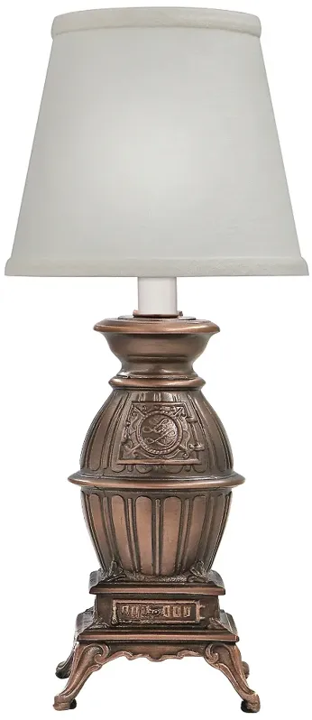 Stiffel Verna 14" Antique Bronze Pot-Bellied Stove Accent Table Lamp