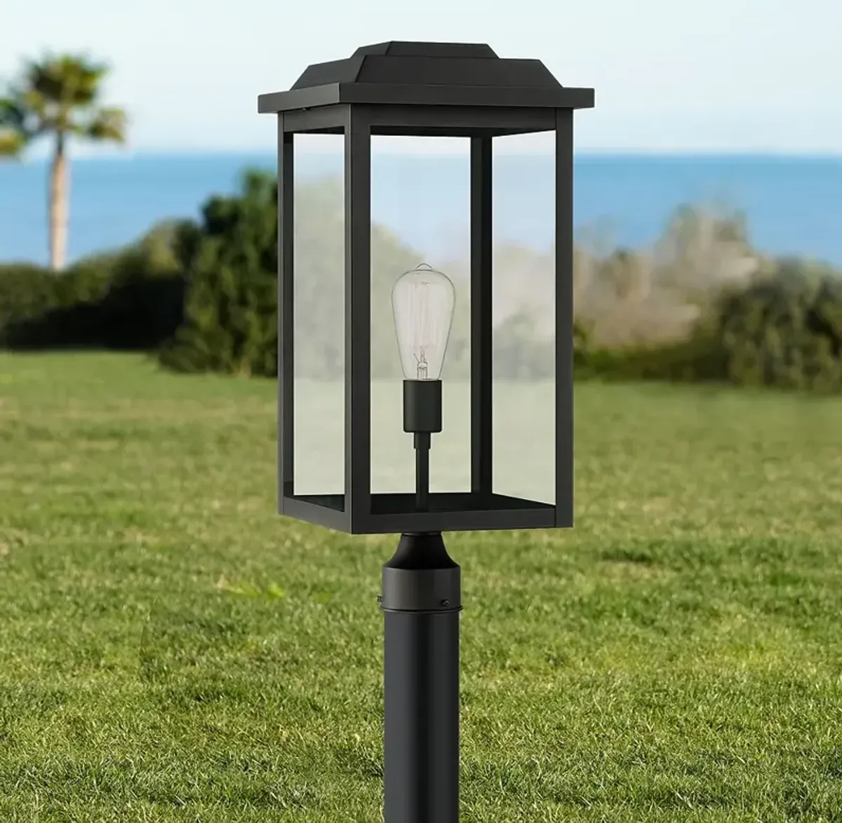 John Timberland Eastcrest 22 1/2" Textured Black Outdoor Post Light