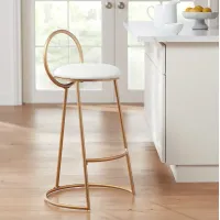Claire 30 1/2" Hammond Gold and White Faux Leather Barstool