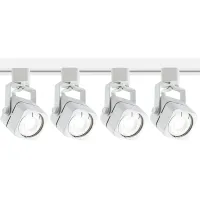 4-Light White Square LED Track Kit with Floating Canopy