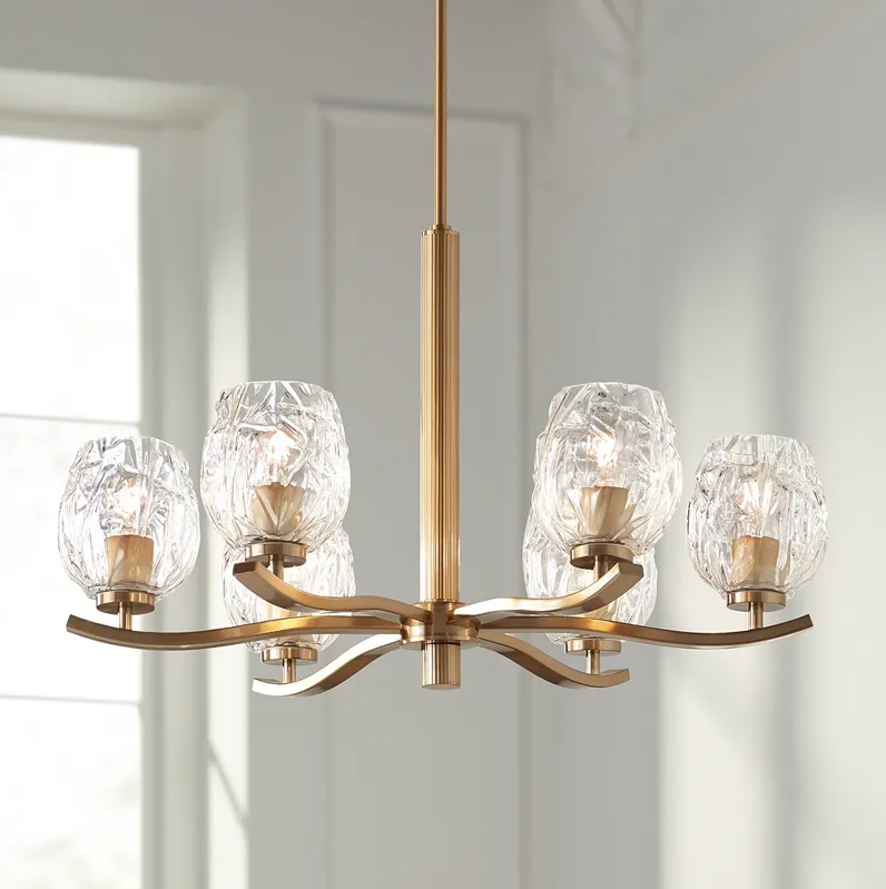 Stiffel Veronica 29 1/4" Wide Gold and Glass 6-Light Chandelier