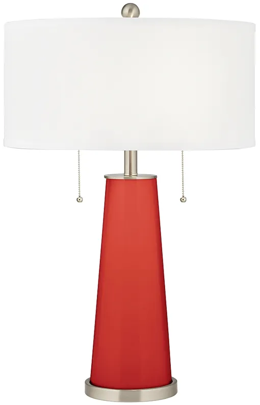 Color Plus Peggy 29 3/4" Cherry Tomato Red Glass Table Lamp