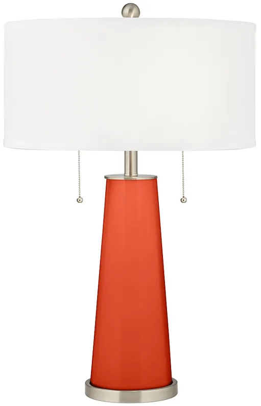 Color Plus Peggy 29 3/4" Daredevil Orange Glass Table Lamp