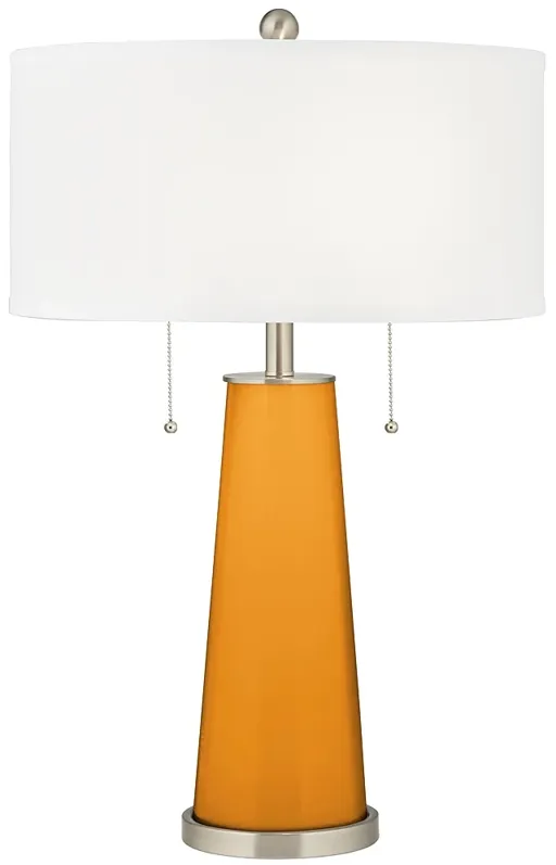 Color Plus Peggy 29 3/4" Carnival Orange Glass Table Lamp