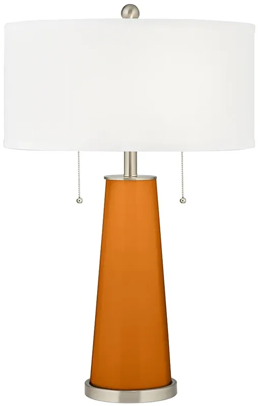 Color Plus Peggy 29 3/4" Cinnamon Spice Orange Glass Table Lamp