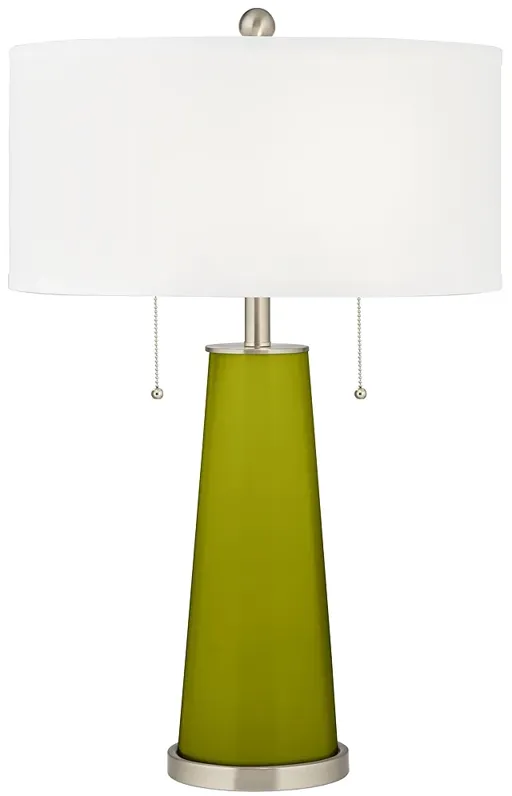 Color Plus Peggy 29 3/4" Olive Green Glass Table Lamp