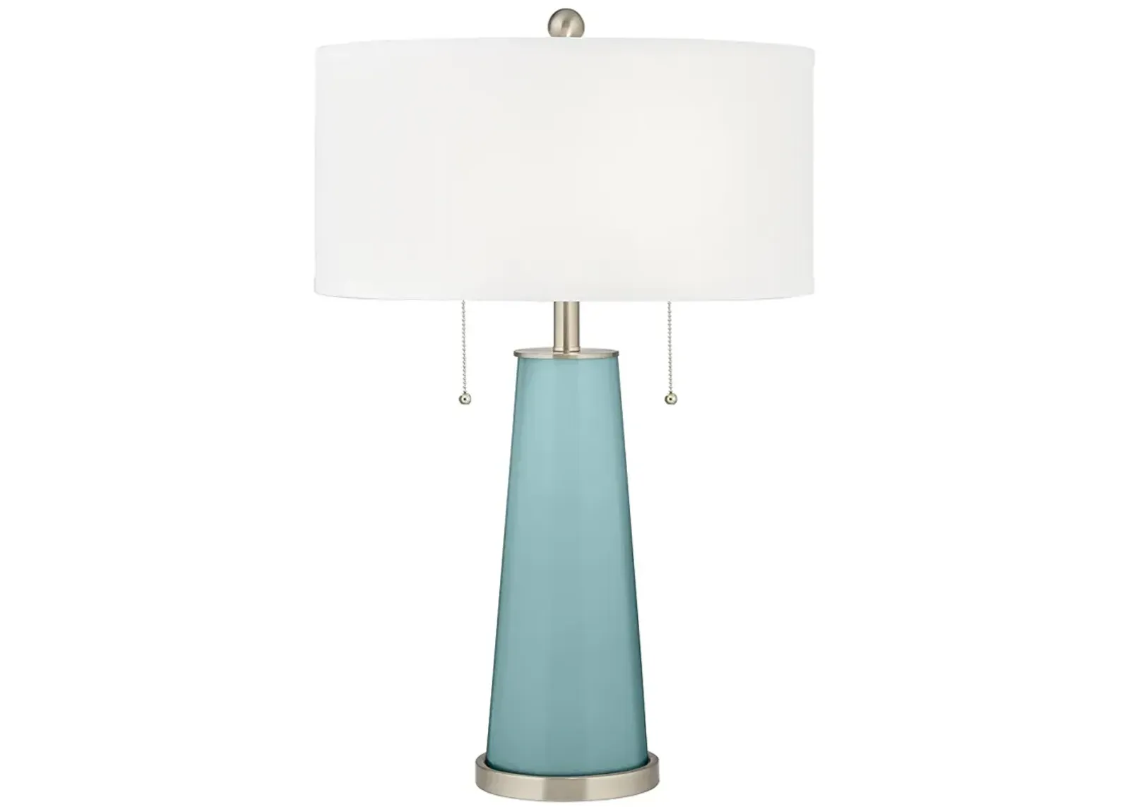 Color Plus Peggy 29 3/4" Modern Glass Raindrop Blue Table Lamp