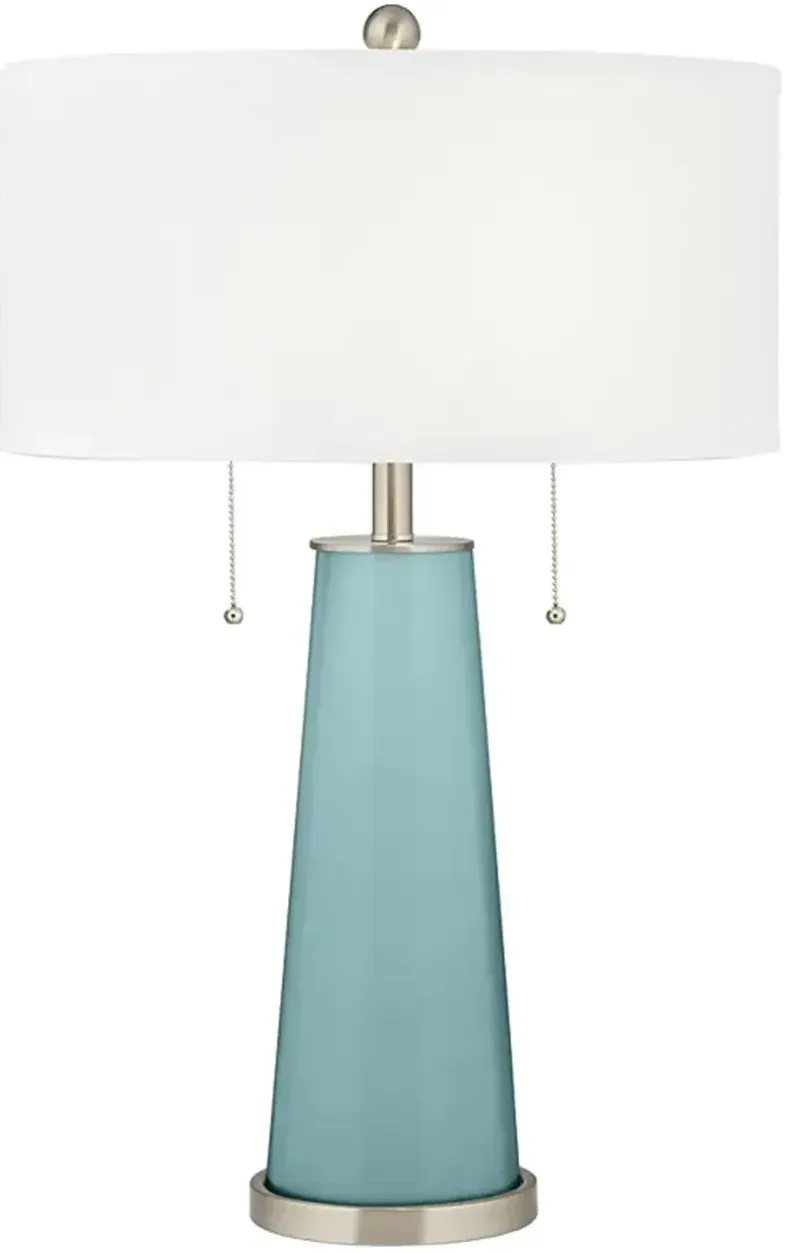Color Plus Peggy 29 3/4" Modern Glass Raindrop Blue Table Lamp