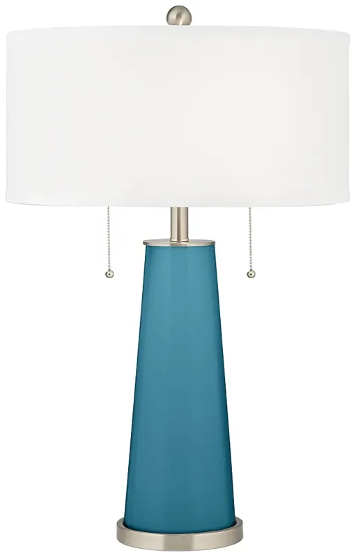 Color Plus Peggy 29 3/4" Modern Glass Great Falls Blue Table Lamp