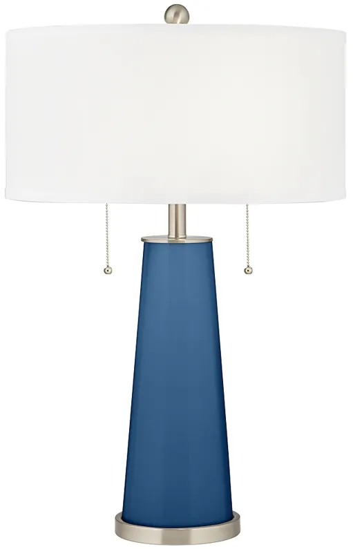 Color Plus Peggy 29 3/4" Regatta Blue Glass Table Lamp