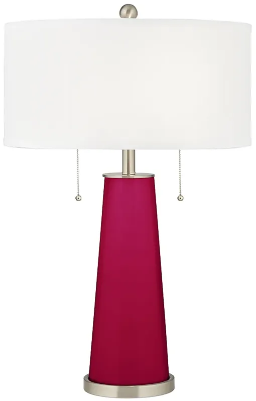 Color Plus Peggy 29 3/4" French Burgundy Red Glass Table Lamp