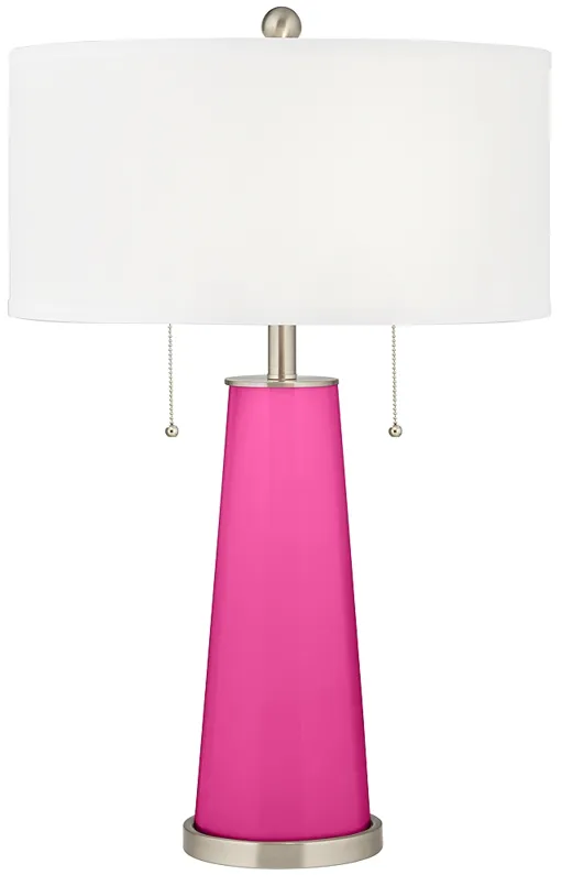 Color Plus Peggy 29 3/4" Modern Fuchsia Pink Glass Table Lamp
