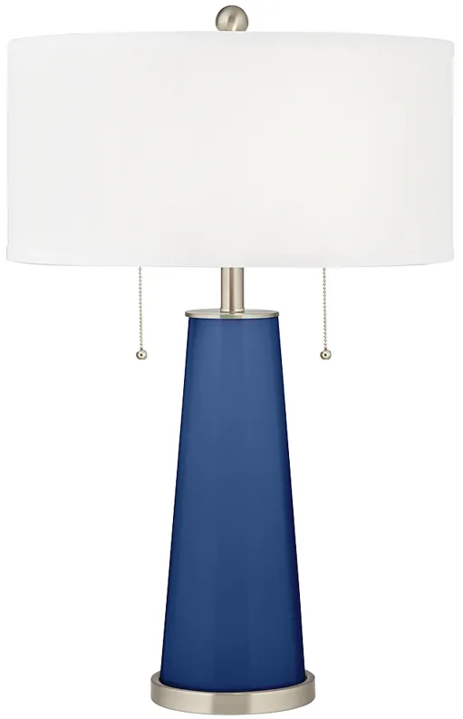 Color Plus Peggy 29 3/4" Modern Glass Monaco Blue Table Lamp