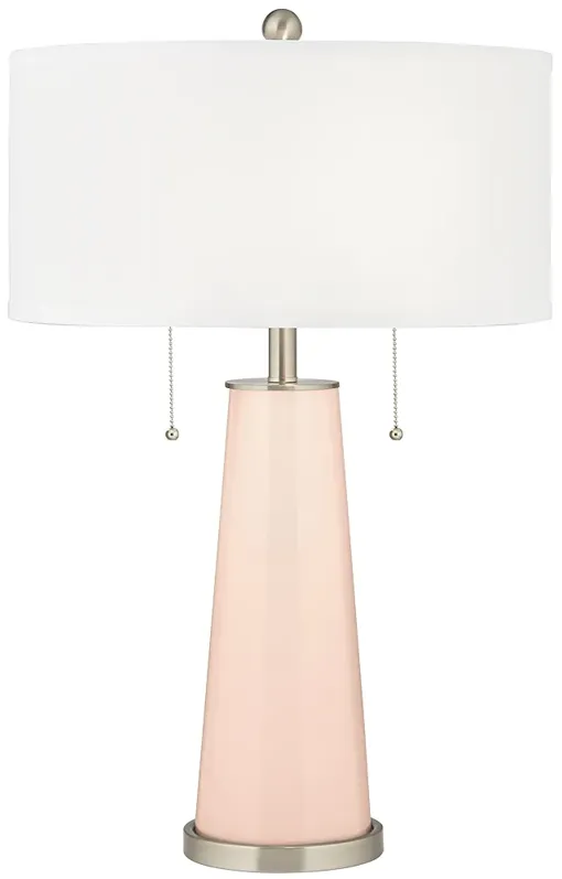 Color Plus Peggy 29 3/4" Linen Pink Glass Table Lamp