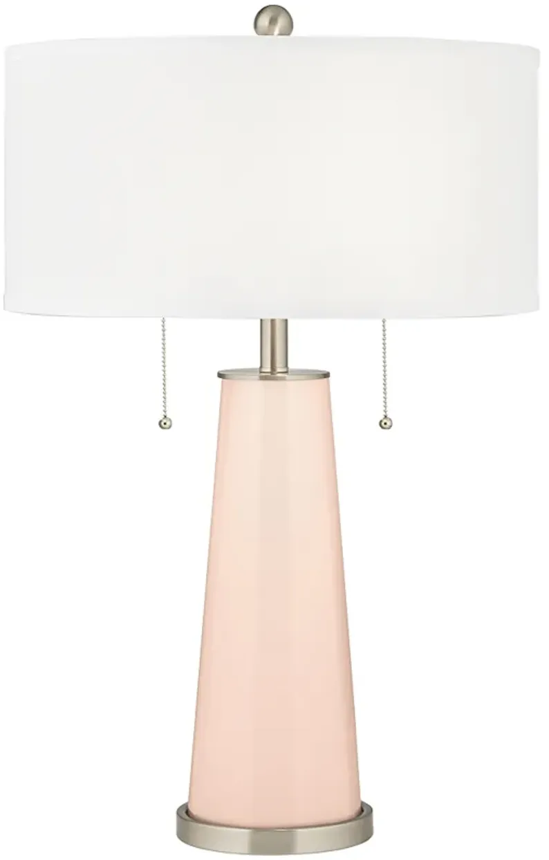 Color Plus Peggy 29 3/4" Linen Pink Glass Table Lamp