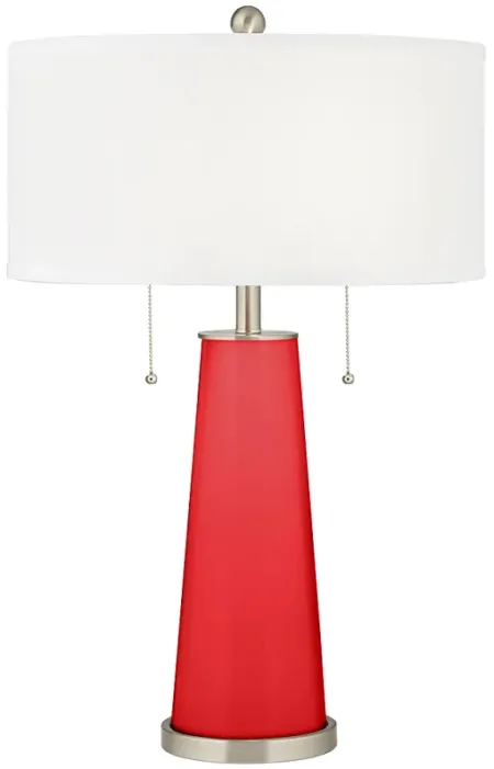 Poppy Red Peggy Glass Table Lamp