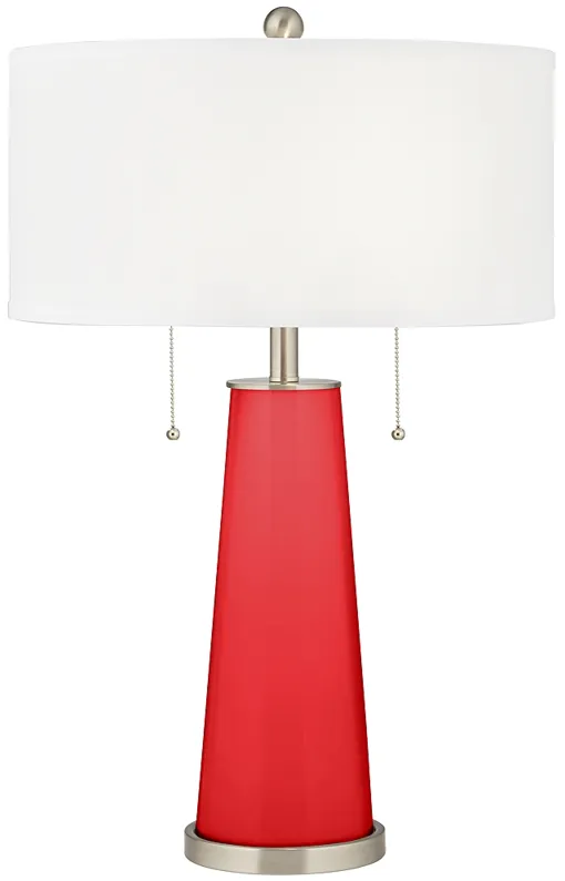 Poppy Red Peggy Glass Table Lamp
