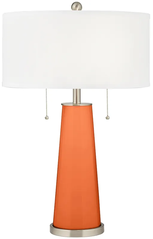 Color Plus Peggy 29 3/4" Nectarine Orange Glass Table Lamp