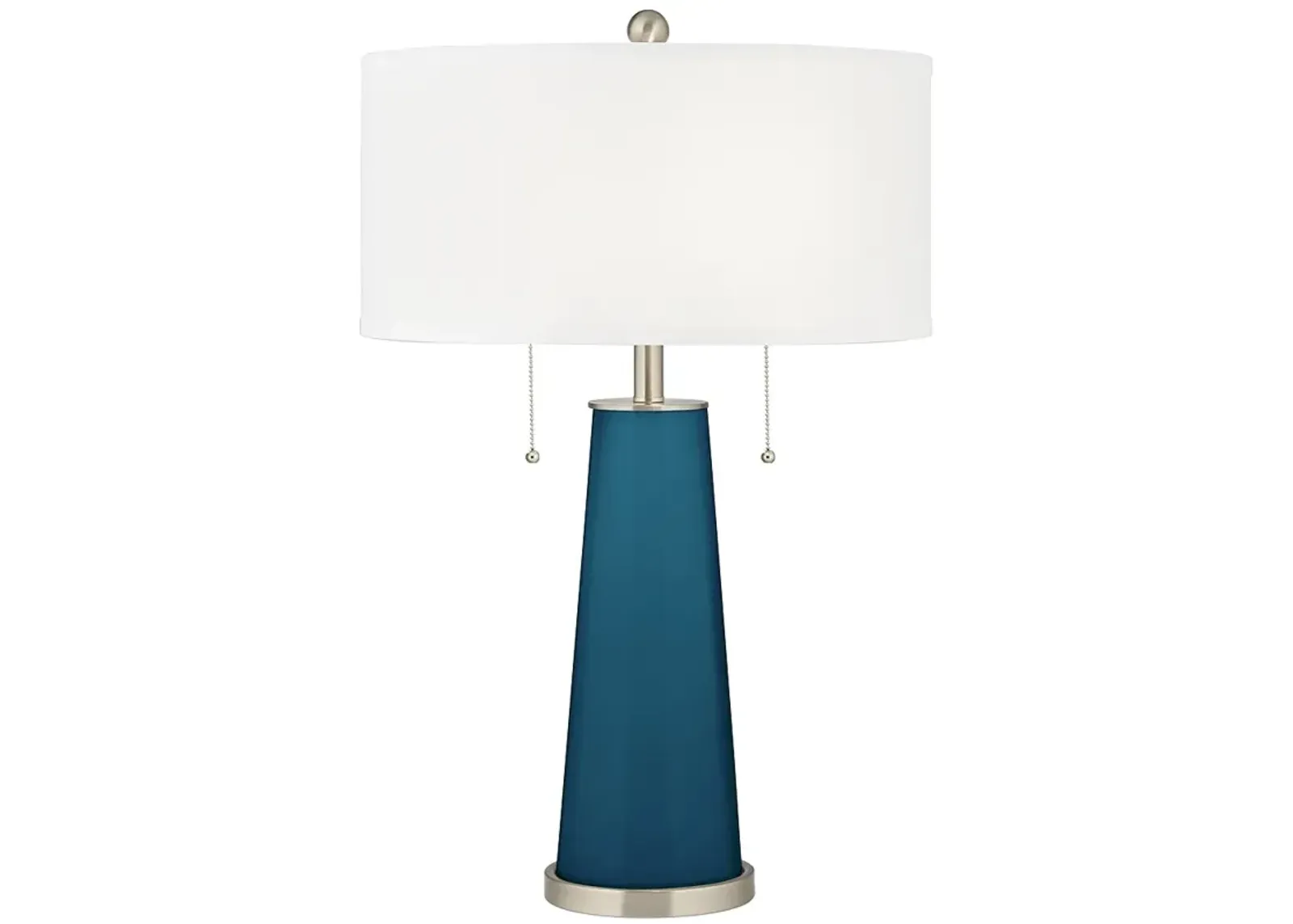 Color Plus Peggy 29 3/4" Modern Oceanside Blue Glass Table Lamp