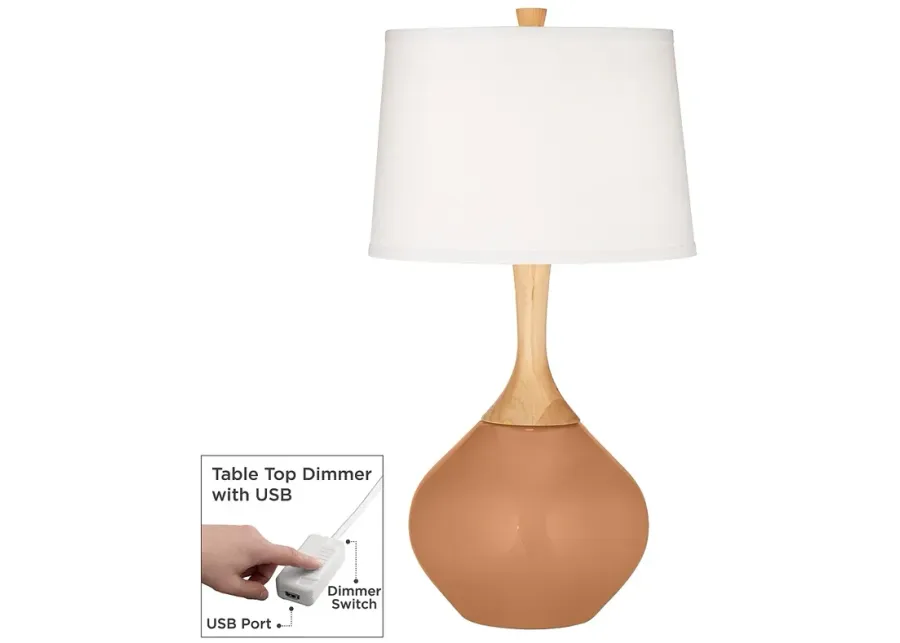 Burnt Almond Wexler Table Lamp with Dimmer