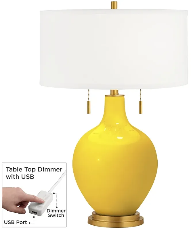 Citrus Toby Brass Accents Table Lamp with Dimmer