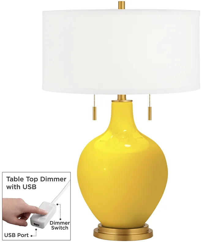 Citrus Toby Brass Accents Table Lamp with Dimmer