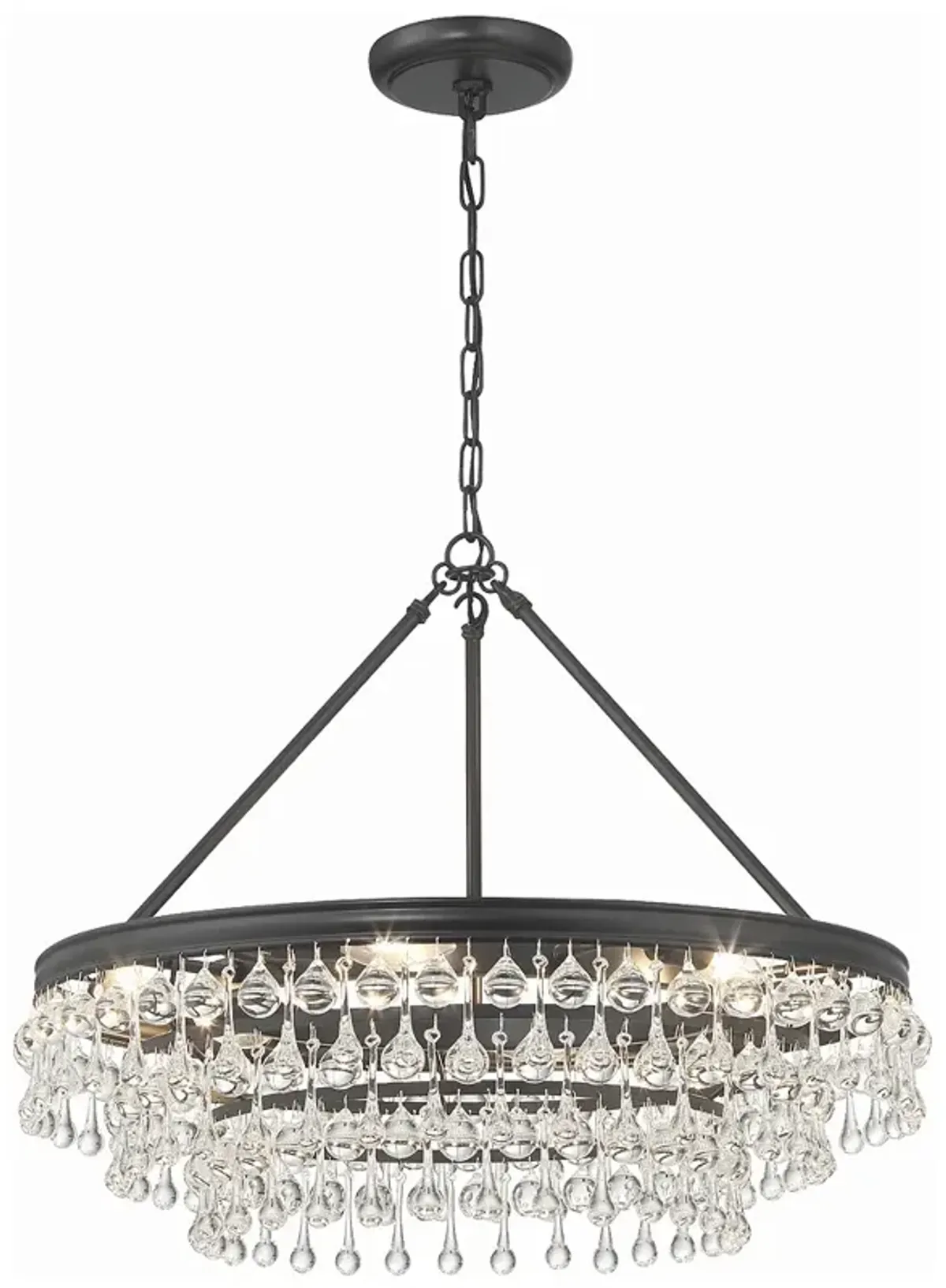 Calypso 6 Light Matte Black Chandelier