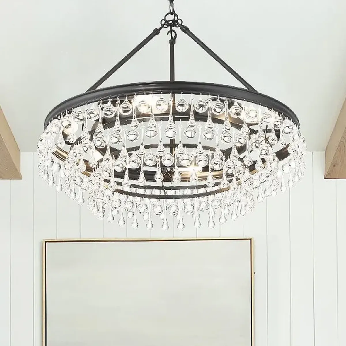 Crystorama Calypso 25" Wide Matte Black 6-Light Chandelier