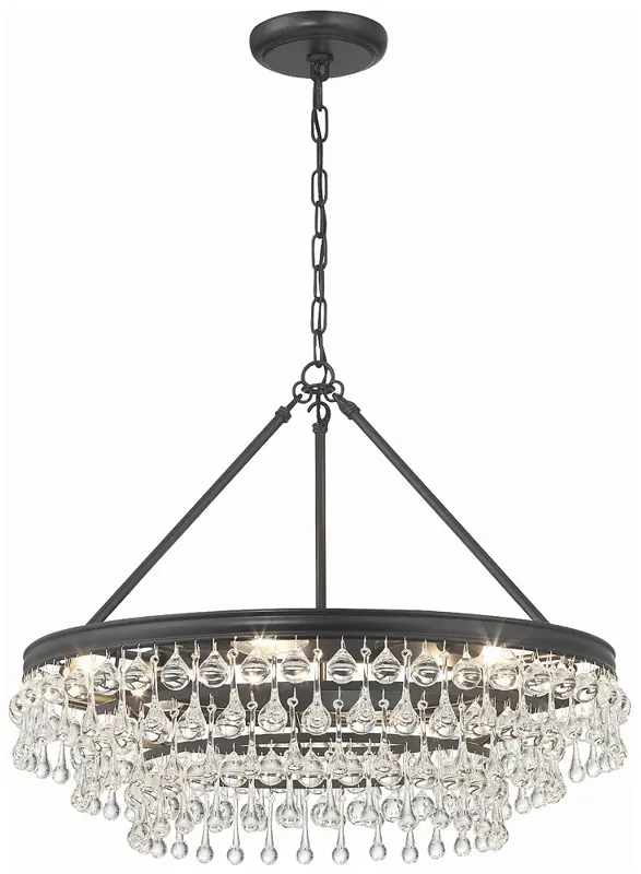 Calypso 6 Light Matte Black Chandelier