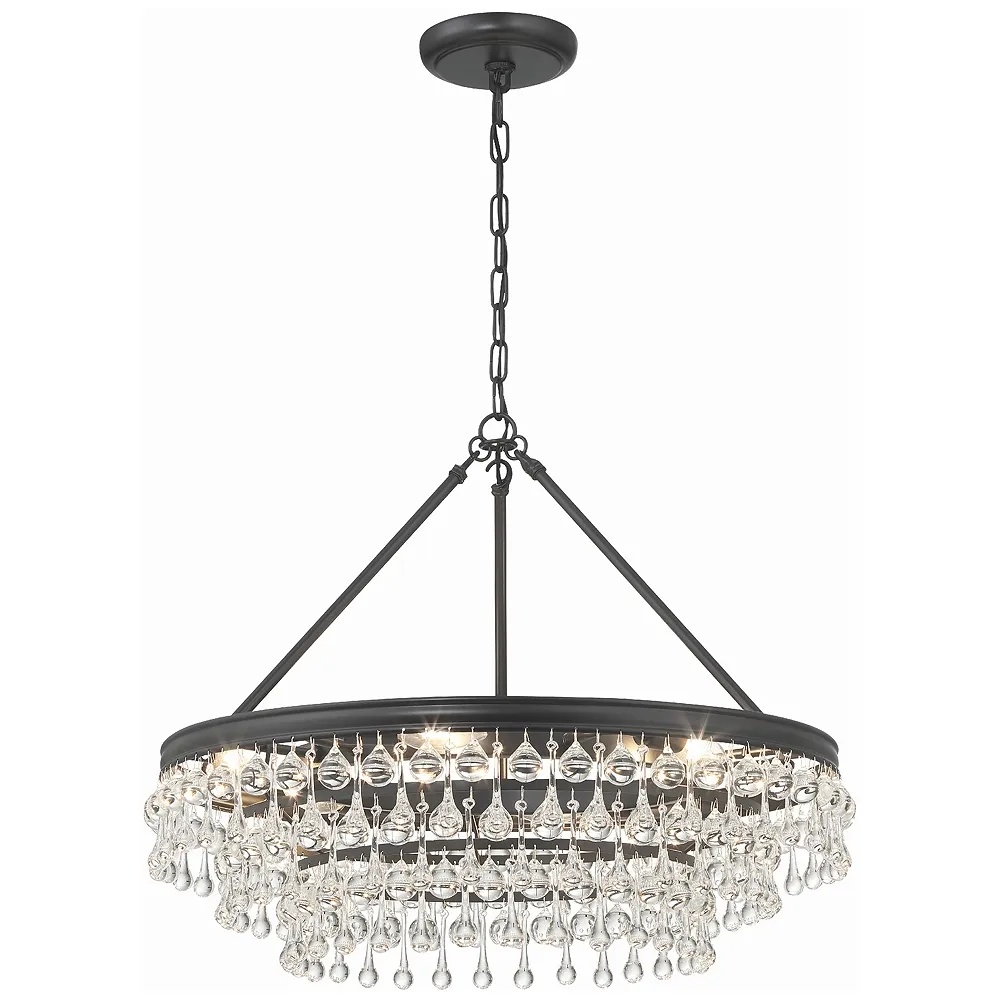 Calypso 6 Light Matte Black Chandelier