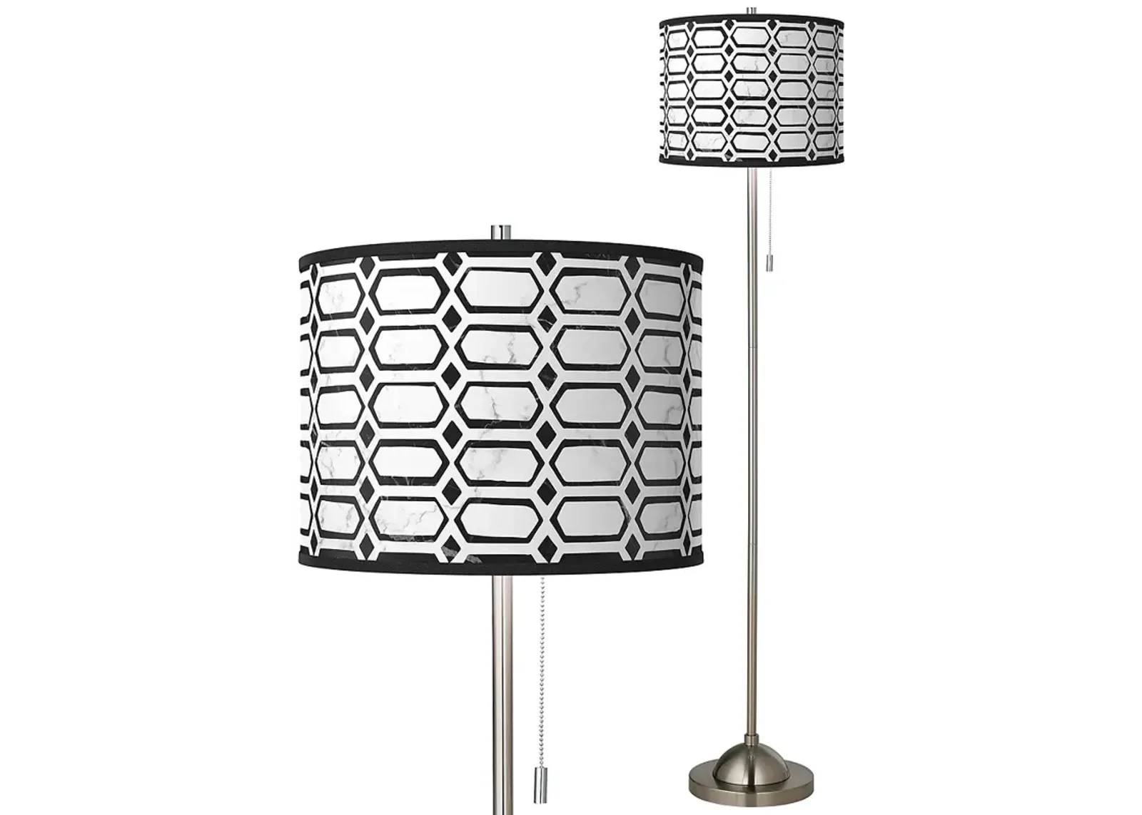 Rhombi Brushed Nickel Pull Chain Floor Lamp