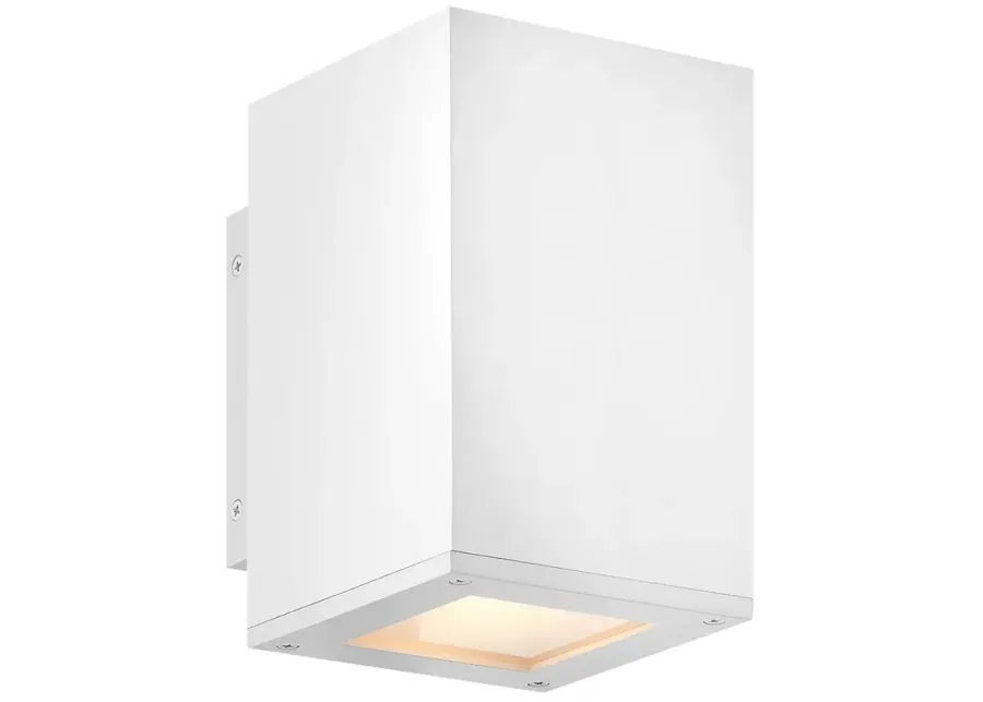 Tetra 8"H Textured White Rectangular LED Outdoor Wall Light