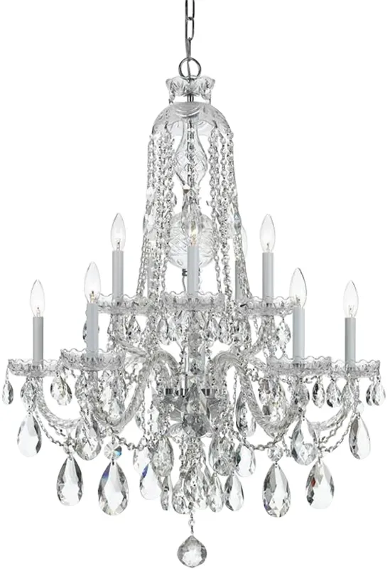 Crystorama Traditional Crystal 32"W Chrome 10-Light Crystal Chandelier