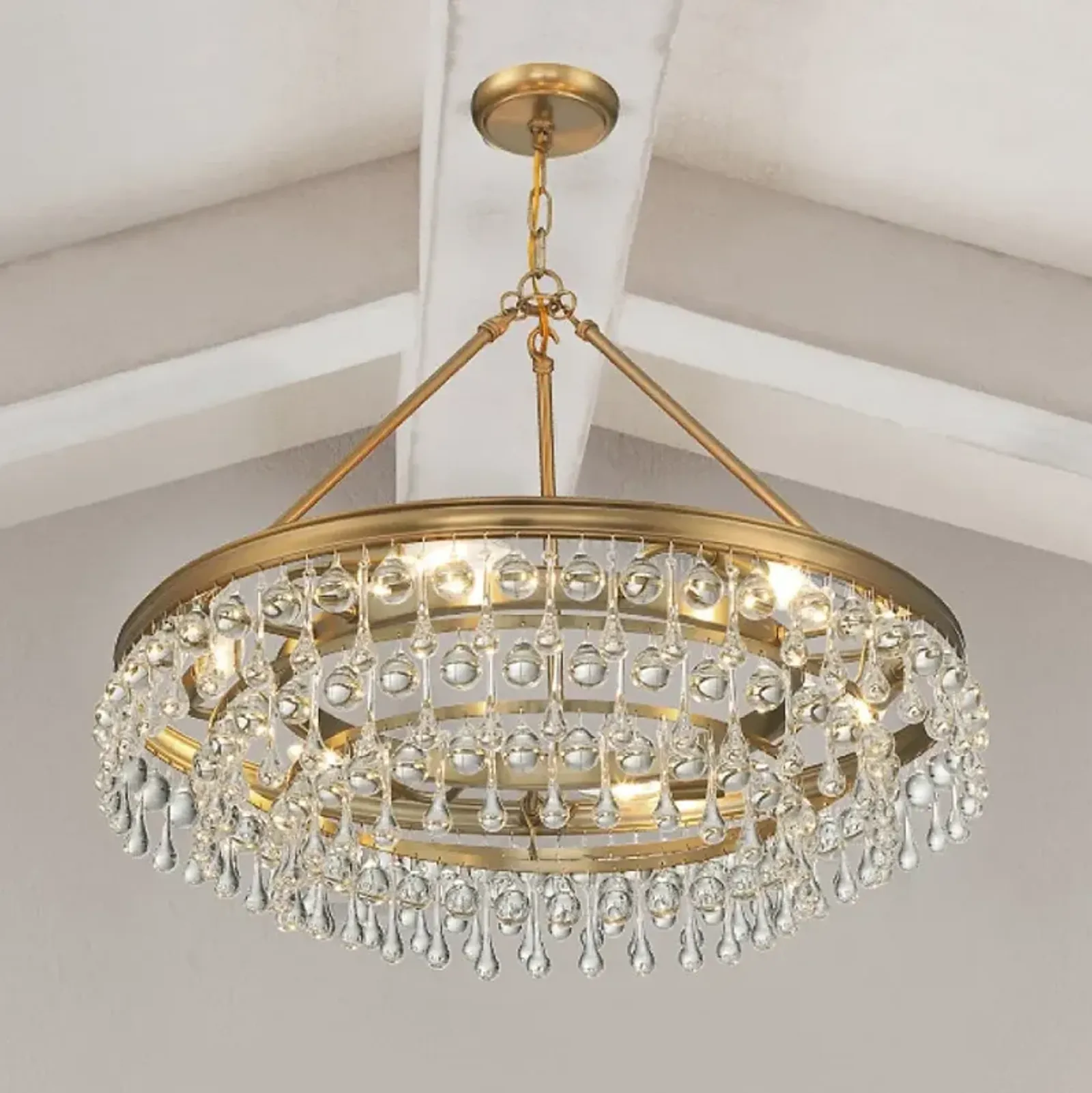 Calypso 25" Wide Vibrant Gold Crystals 6-Light Chandelier