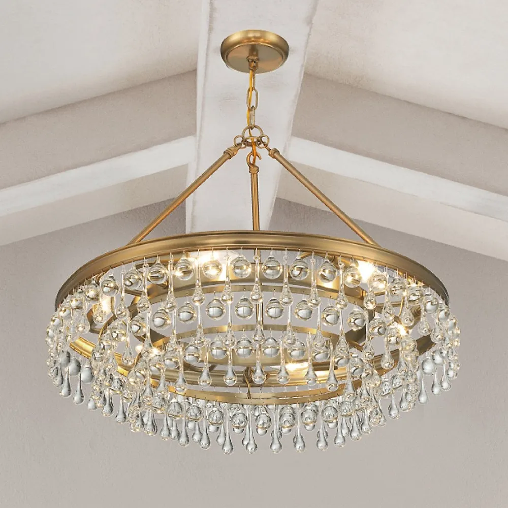 Calypso 25" Wide Vibrant Gold Crystals 6-Light Chandelier