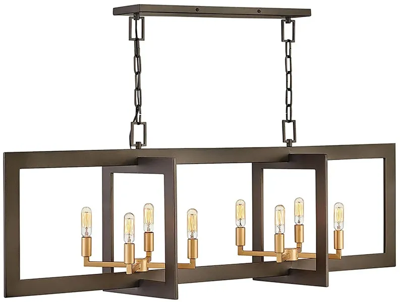 Hinkley Anders 48" Matte Bronze Open Rectangle Linear Chandelier