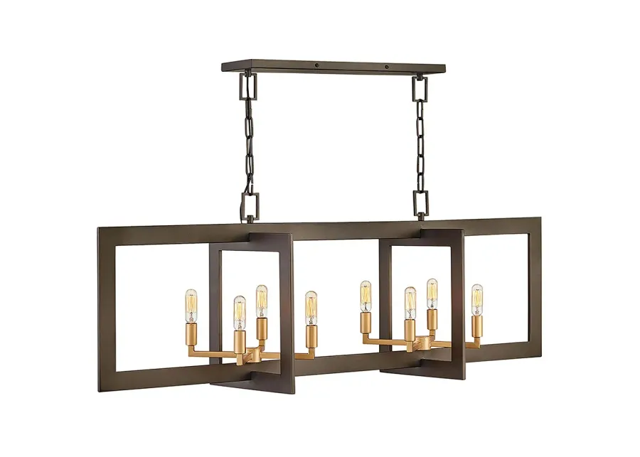 Hinkley Anders 48" Matte Bronze Open Rectangle Linear Chandelier