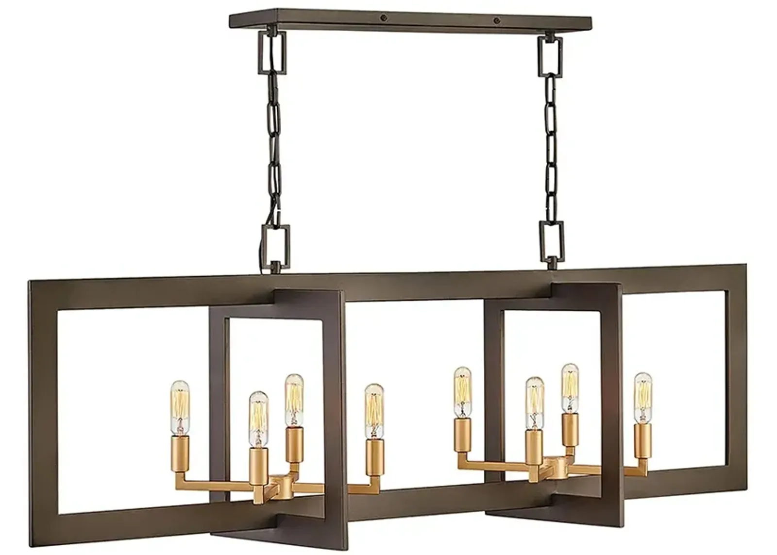 Hinkley Anders 48" Matte Bronze Open Rectangle Linear Chandelier