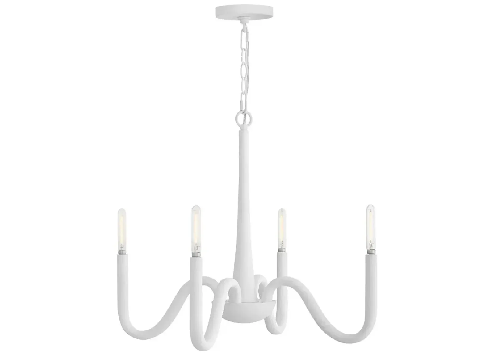 Hinkley Maris 25"W White Textured Plaster 4-Light Chandelier