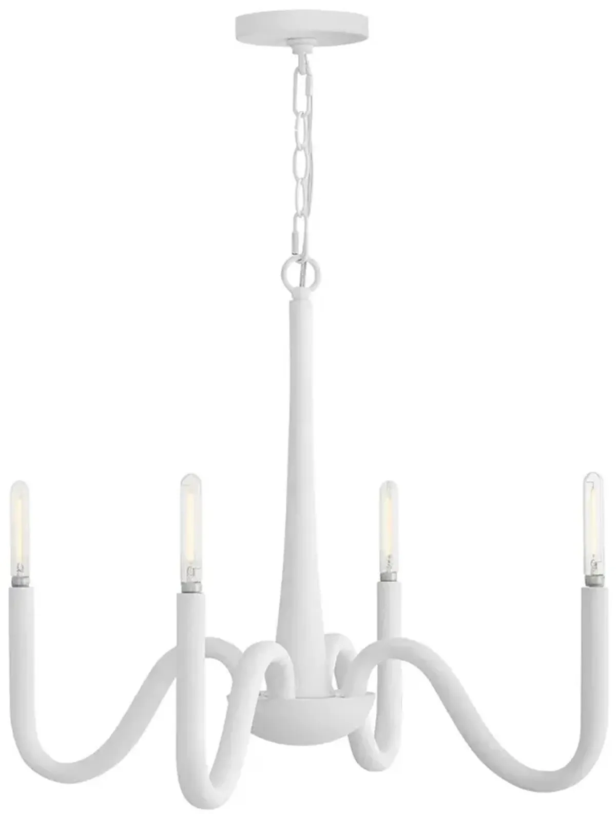 Hinkley Maris 25"W White Textured Plaster 4-Light Chandelier