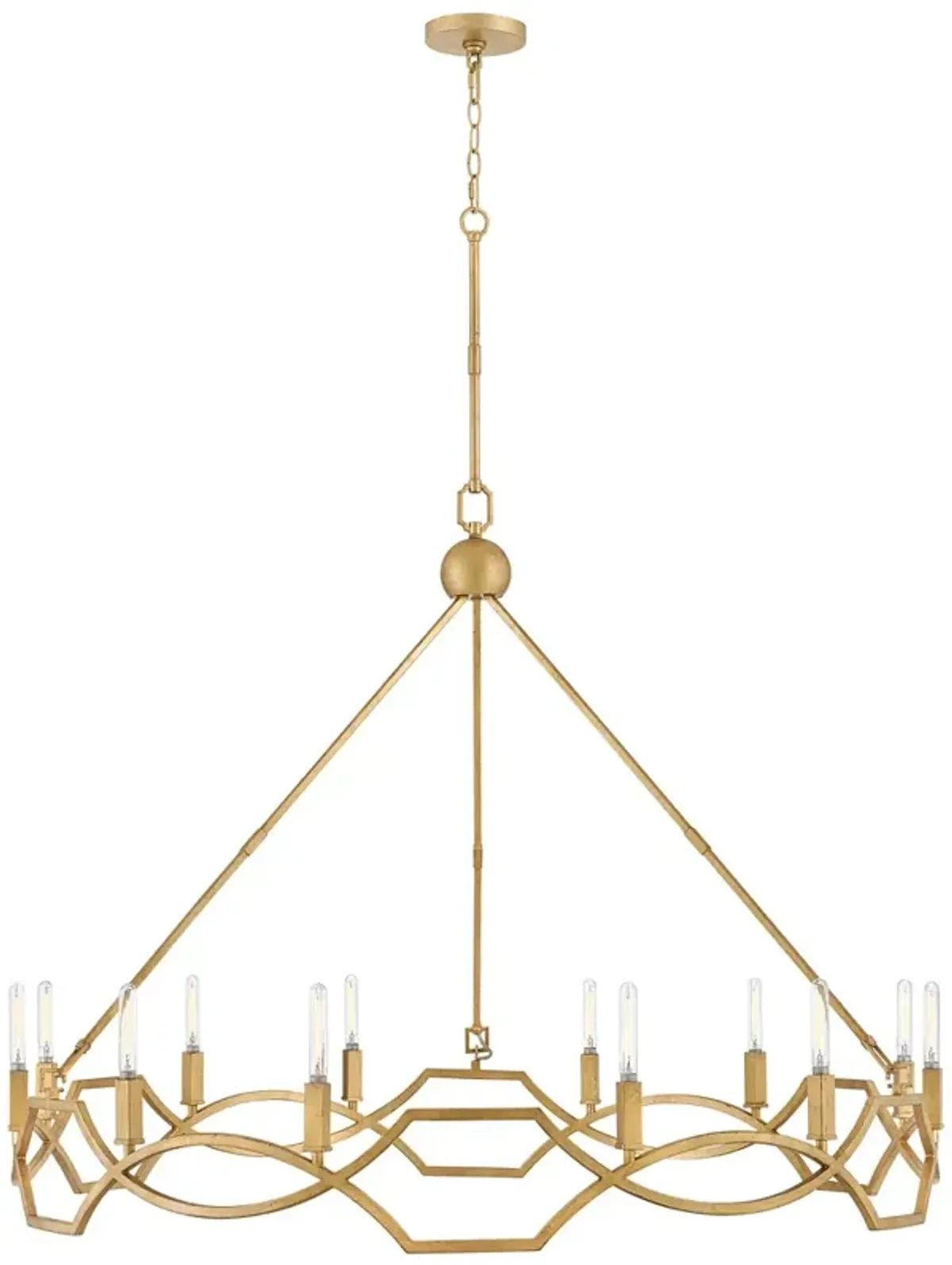 Hinkley Leona 45" Wide Distressed Brass 12-Light Chandelier