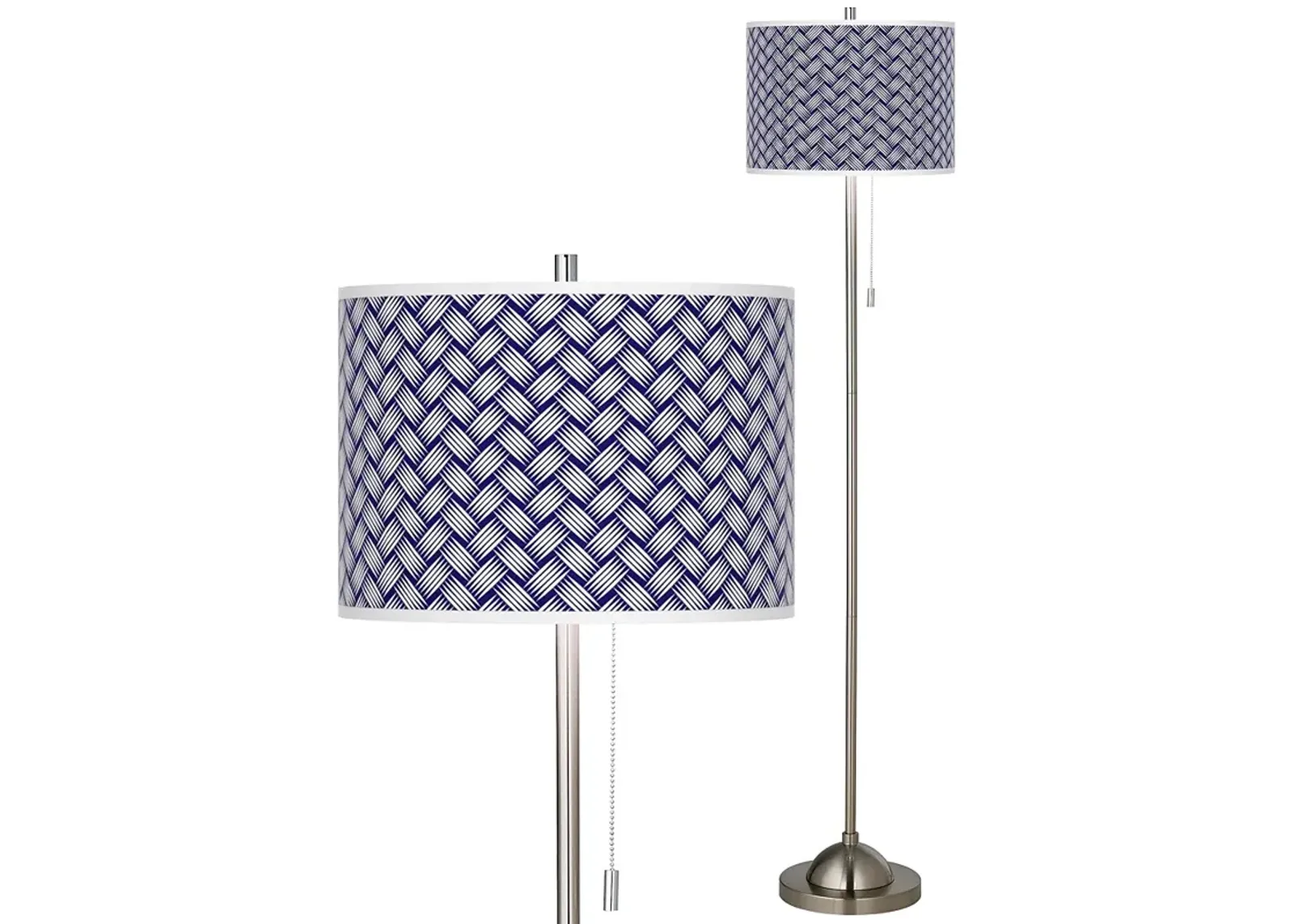 Color Weave Brushed Nickel Pull Chain Floor Lamp