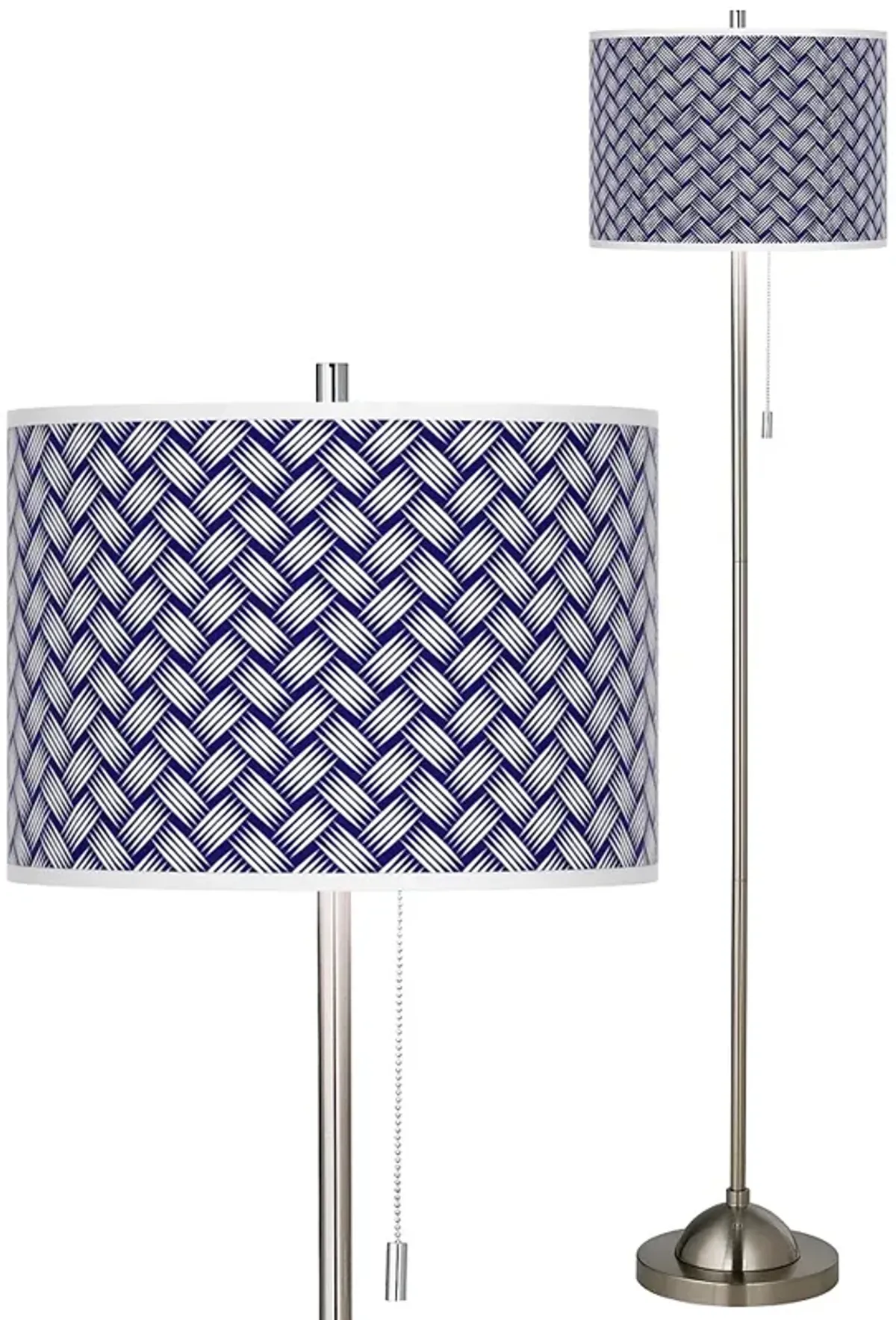 Color Weave Brushed Nickel Pull Chain Floor Lamp